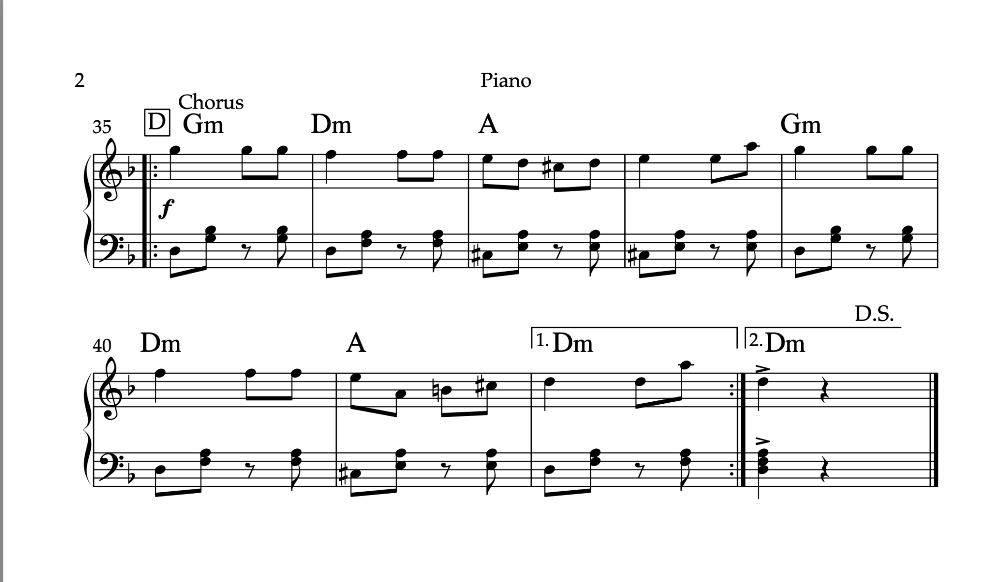 Ne jemi gjelberimi, Piano sheet + chord - Alb Music Notes